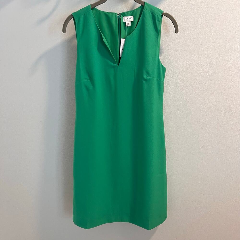 NWT J.Crew Green Sleeveless V-neck Shift Dress Size 4P